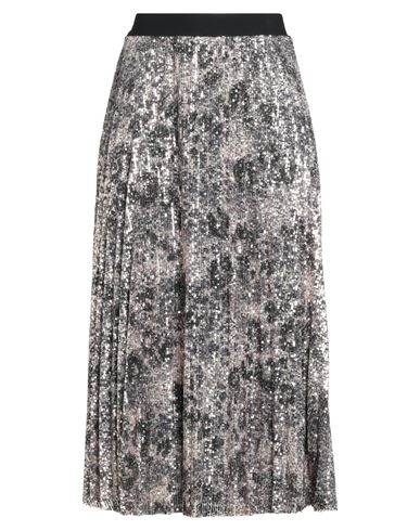 Zahjr Woman Midi Skirt Platinum Size M Polyester, Elastane