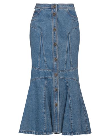 Shop Etro Woman Denim Skirt Blue Size 6 Cotton