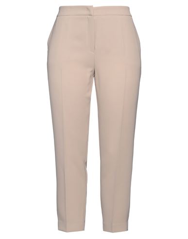 Clips Woman Pants Beige Size 12 Polyester, Elastane In Neutral