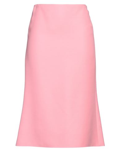Shop Valentino Garavani Woman Midi Skirt Pink Size 4 Virgin Wool, Silk