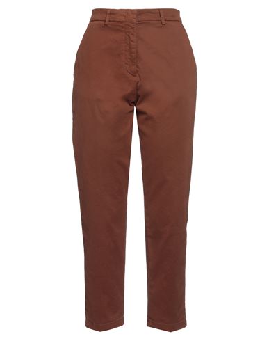 Cruna Woman Pants Chocolate Brown Size 10 Cotton, Elastane