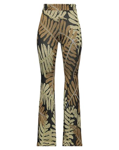 Luce Woman Pants Military Green Size L Viscose, Polyester, Metallic Polyester, Polyamide, Elastane