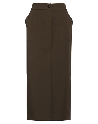 Pinko Longuette Skirt High-waisted Front Split In Brown