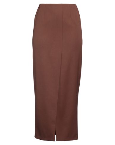 Valentino Garavani Woman Maxi Skirt Chocolate Brown Size 4 Virgin Wool, Elastane