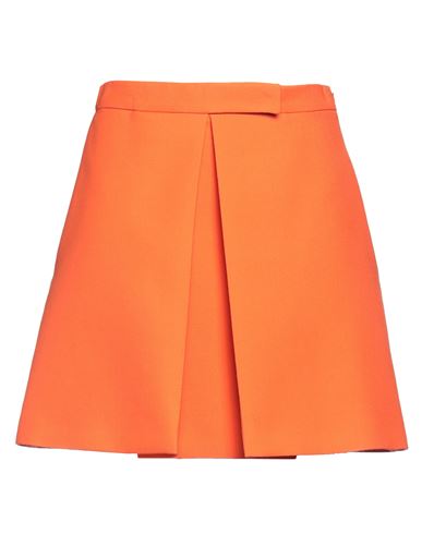 Valentino Garavani Woman Mini Skirt Orange Size 4 Virgin Wool, Silk