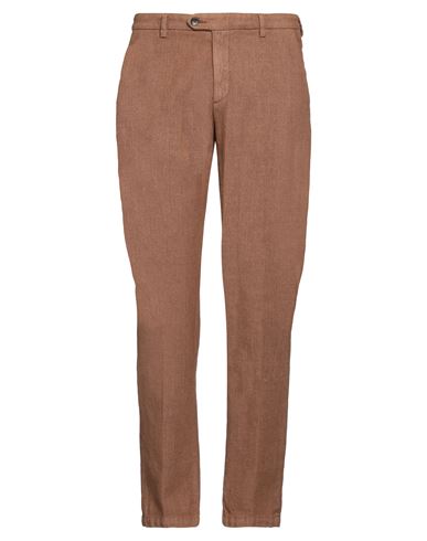Yan Simmon Man Pants Brown Size 36 Cotton, Elastane