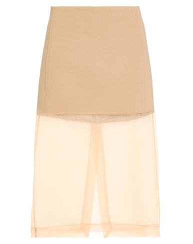 Meimeij Woman Midi Skirt Camel Size 2 Viscose, Polyamide, Elastane, Silk