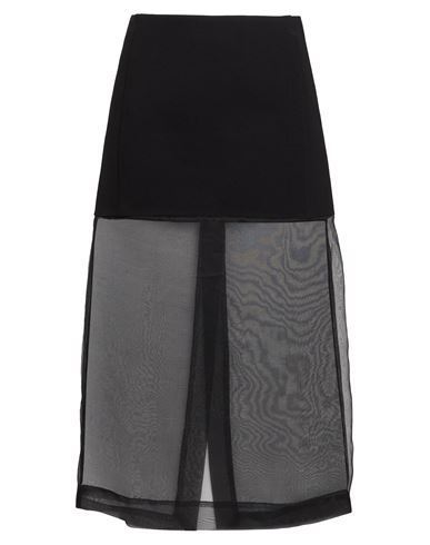 Meimeij Woman Midi Skirt Black Size 2 Viscose, Polyamide, Elastane, Silk