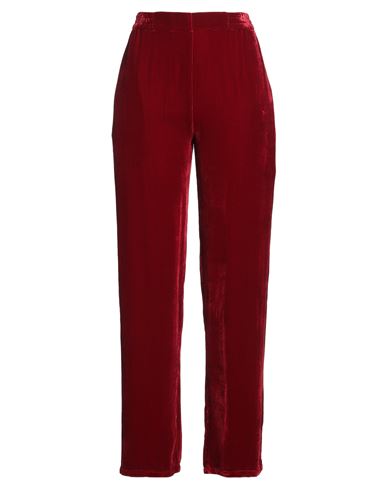 Bianco Levrin Woman Pants Brick Size 10 Viscose, Silk In Burgundy