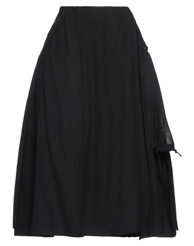 Yohji Yamamoto Woman Midi Skirt Black Size 2 Wool