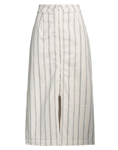 Shop Lou Lou Belle Ville Paris Woman Midi Skirt Off White Size M Cotton, Elastane