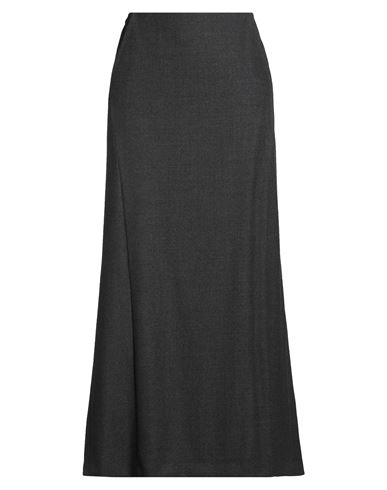 Alberta Ferretti Woman Maxi Skirt Charcoal Size 10 Virgin Wool, Elastane In Gray