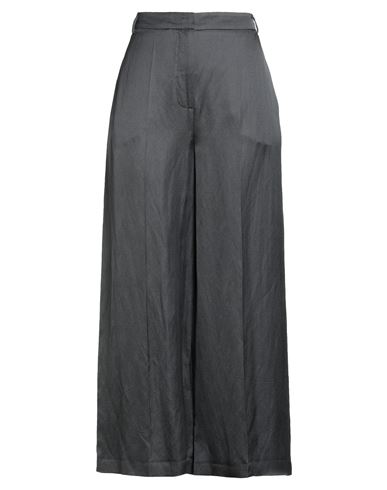 Alysi Crème Woman Pants Charcoal Size 6 Viscose, Linen In Gray