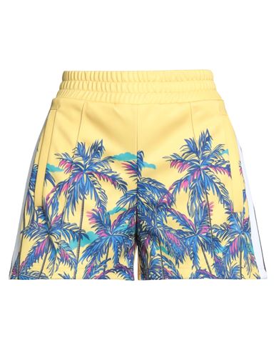 Shop Palm Angels Woman Shorts & Bermuda Shorts Yellow Size M Polyester