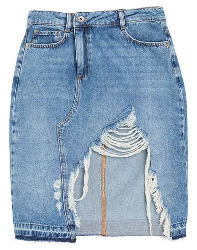 Patrizia Pepe Woman Denim Skirt Blue Size 4 Cotton In Blue