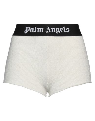 Palm Angels Woman Shorts & Bermuda Shorts White Size L Cotton, Polyamide, Elastane, Polyester