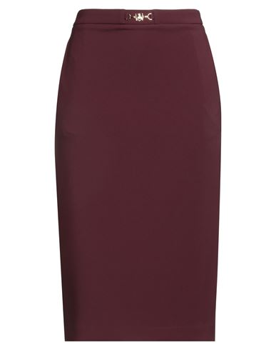 Elisabetta Franchi Essential Woman Midi Skirt Burgundy Size 8 Polyester, Elastane
