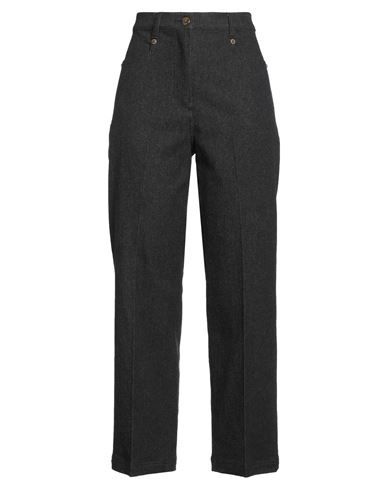 Momoní Woman Pants Charcoal Size 8 Cotton, Wool, Polyester, Elastane In Gray