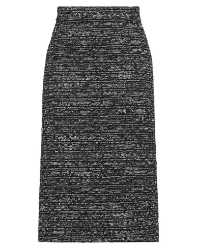 Alberta Ferretti Woman Midi Skirt Black Size 8 Polyester, Cotton, Acrylic, Wool, Polyamide