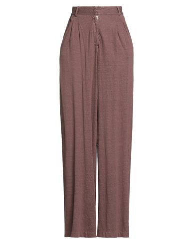 Majestic Filatures Woman Pants Brown Size 1 Linen, Elastane In Brown