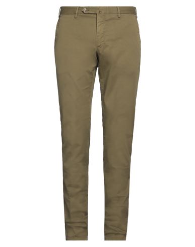 Pt Torino Man Pants Military Green Size 44 Cotton, Elastane