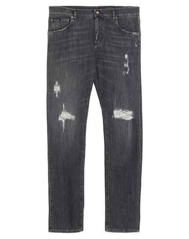 Dolce & Gabbana Man Jeans Charcoal Size 42 Cotton, Elastane In Black