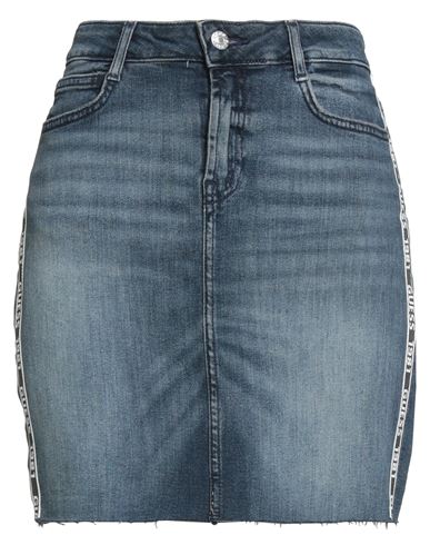 Guess Woman Denim Skirt Blue Size 25 Cotton, Elastane In Blue