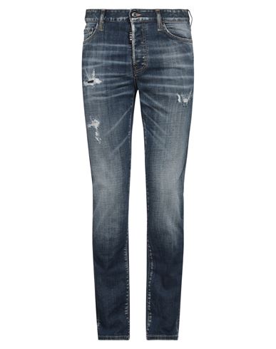 Dsquared2 Icon Man Jeans Blue Size 38 Cotton, Elastane, Calfskin In Blue