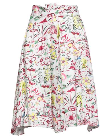 Kenzo Woman Midi Skirt White Size 6 Viscose