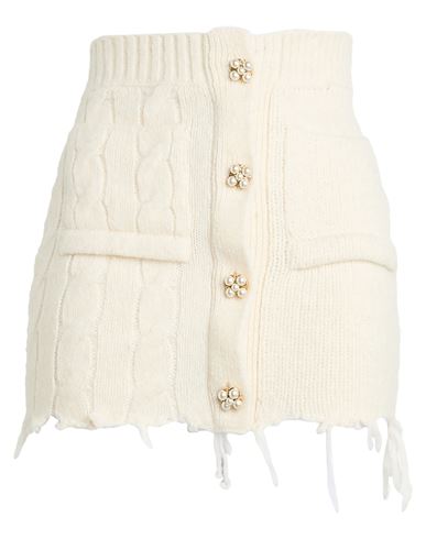 Vetements Woman Mini Skirt Ivory Size S Alpaca Wool, Polyamide, Wool