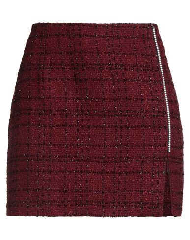 Forte Dei Marmi Couture Woman Mini Skirt Burgundy Size 4 Polyester, Polyacrylic In Brown