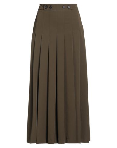 Pinko Woman Midi Skirt Military Green Size 8 Polyester, Viscose, Elastane In Green