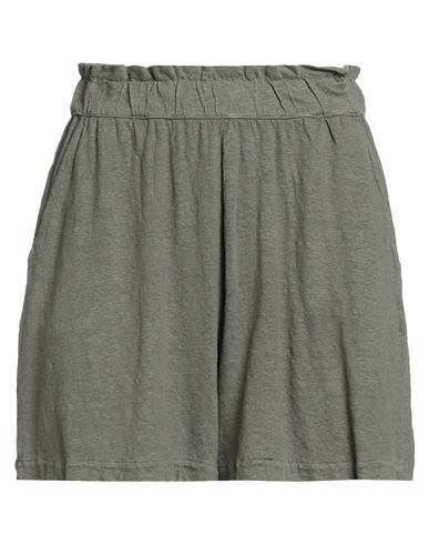 Majestic Filatures Woman Shorts & Bermuda Shorts Military Green Size 1 Linen, Elastane In Green