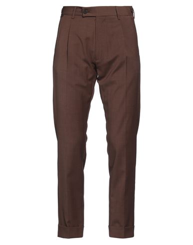 Messagerie Man Pants Brown Size 32 Polyester, Wool, Elastane