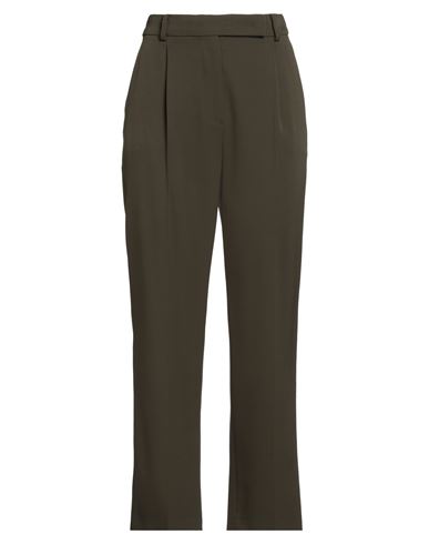Max Mara Woman Pants Military Green Size 12 Virgin Wool, Elastane In Green