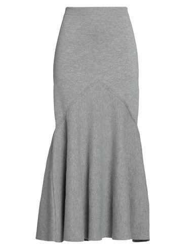 Patou Woman Maxi Skirt Grey Size L Merino Wool, Polyamide, Cashmere