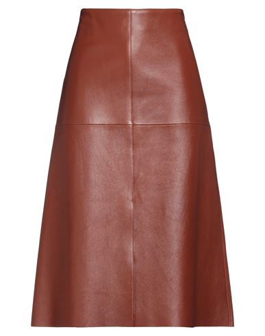 Joseph Woman Midi Skirt Brown Size 8 Leather