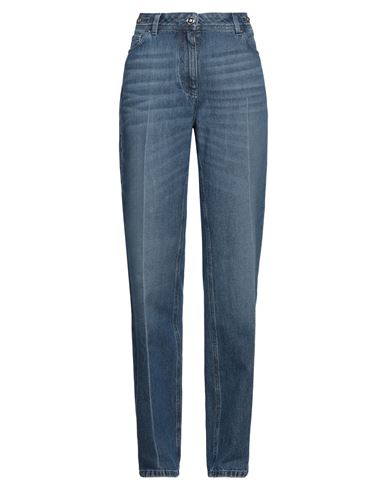 Versace Woman Jeans Blue Size 28 Cotton, Calfskin