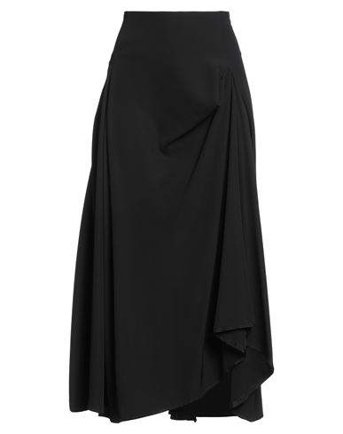High Tech Woman Midi Skirt Black Size 12 Polyester, Elastane