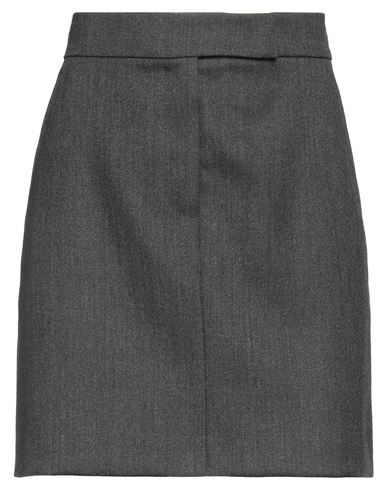 Max Mara Sfilata Woman Mini Skirt Lead Size 8 Virgin Wool In Gray