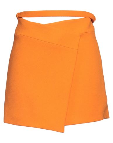 Patou Woman Mini Skirt Orange Size 4 Virgin Wool