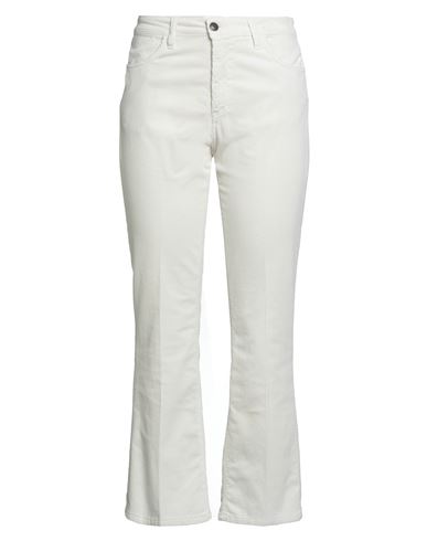 Bonheur Woman Pants White Size 32 Cotton, Modal, Elastane