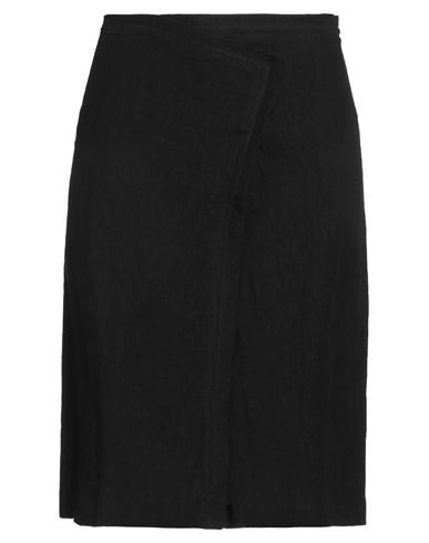 Maison Laviniaturra Woman Midi Skirt Black Size 10 Linen