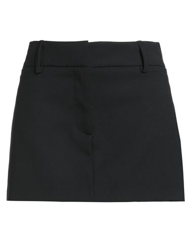 Solotre Woman Mini Skirt Black Size 2 Polyester, Virgin Wool, Elastane, Viscose