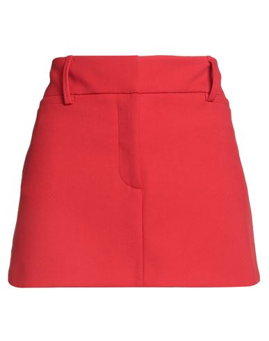 Solotre Woman Mini Skirt Red Size 8 Polyester, Virgin Wool, Elastane, Viscose