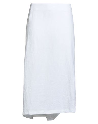 Maison Laviniaturra Woman Midi Skirt White Size 10 Linen