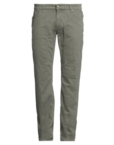 Jeckerson Man Pants Military Green Size 35 Cotton, Elastane