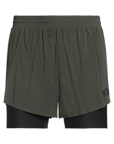 Y-3 Man Shorts & Bermuda Shorts Military Green Size L Polyamide, Elastane