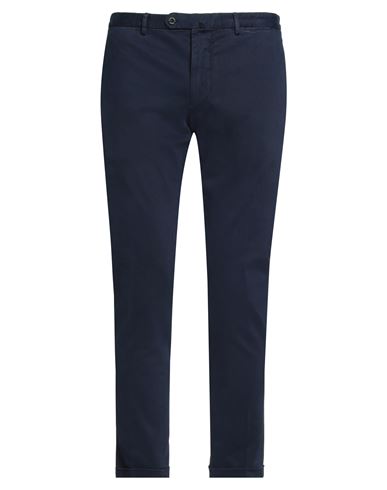 Santaniello Man Pants Navy Size 36 Cotton, Elastane