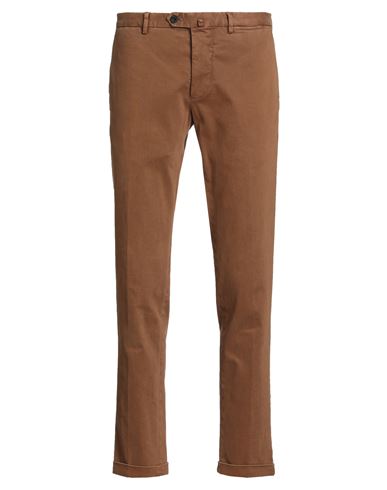 Santaniello Man Pants Camel Size 38 Cotton, Elastane In Brown
